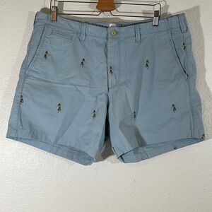 GAP Mens Chino Shorts Hawaiian Hula Girl Print Embroidered With Pockets Sz 38